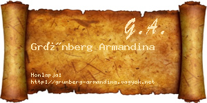 Grünberg Armandina névjegykártya
